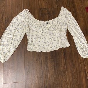 Blue flower blouse
